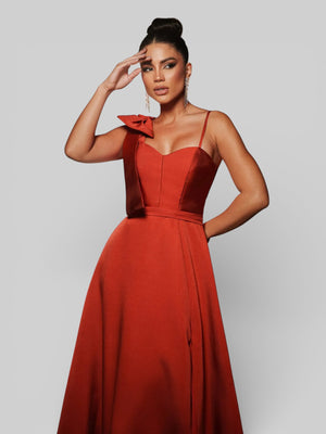 Vestido de Festa Longo com Laço Manchester - Aurea Dress