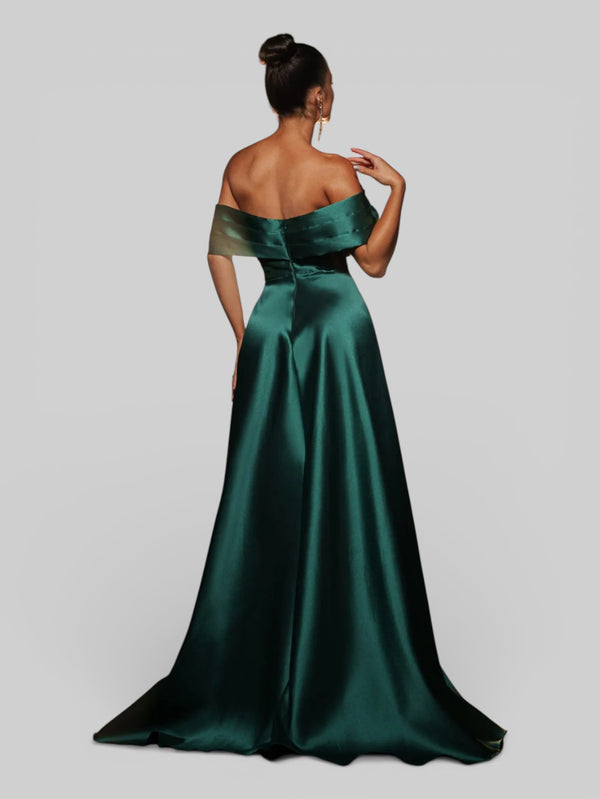 Vestido de Festa com Fenda Zibeline Flowers - Aurea Dress