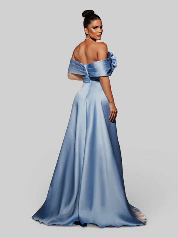 Vestido de Festa com Fenda Zibeline Flowers - Aurea Dress