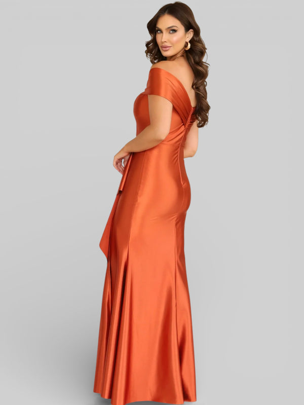 Vestido Longo de Festa Acetinado Ombro a Ombro Famme - Aurea Dress