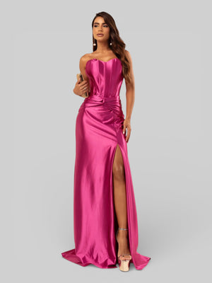 Vestido de Festa Super Luxo Corpete com Fenda Itália - Aurea Dress