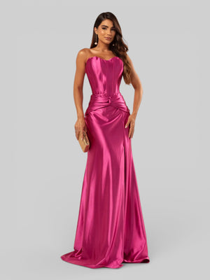 Vestido de Festa Super Luxo Corpete com Fenda Itália - Aurea Dress