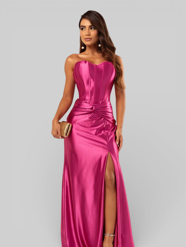 Vestido de Festa Super Luxo Corpete com Fenda Itália - Aurea Dress