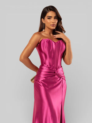 Vestido de Festa Super Luxo Corpete com Fenda Itália - Aurea Dress