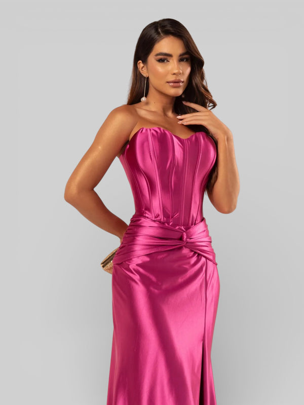 Vestido de Festa Super Luxo Corpete com Fenda Itália - Aurea Dress