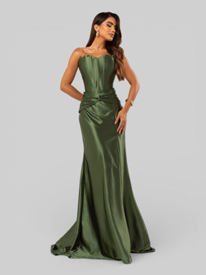 Vestido de Festa Super Luxo Corpete com Fenda Itália - Aurea Dress