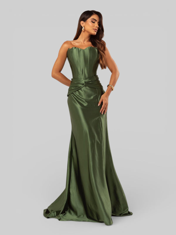 Vestido de Festa Super Luxo Corpete com Fenda Itália - Aurea Dress