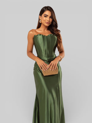 Vestido de Festa Super Luxo Corpete com Fenda Itália - Aurea Dress