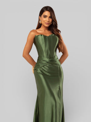 Vestido de Festa Super Luxo Corpete com Fenda Itália - Aurea Dress