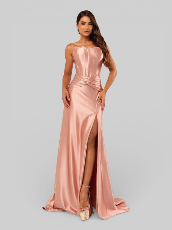 Vestido de Festa Super Luxo Corpete com Fenda Itália - Aurea Dress