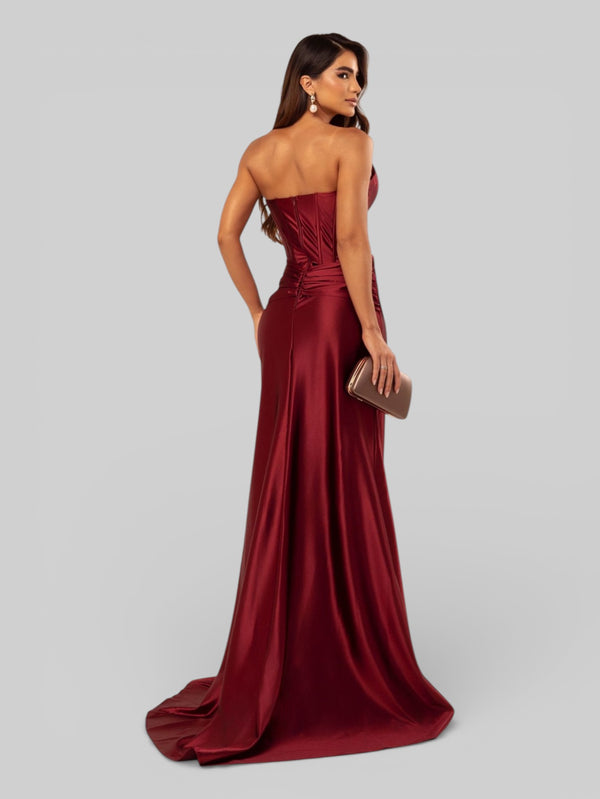 Vestido de Festa Super Luxo Corpete com Fenda Itália - Aurea Dress