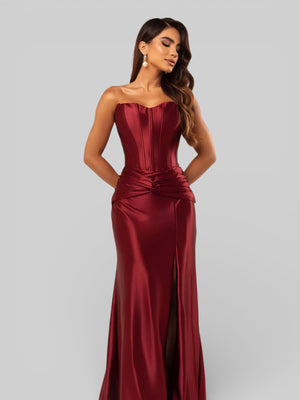Vestido de Festa Super Luxo Corpete com Fenda Itália - Aurea Dress