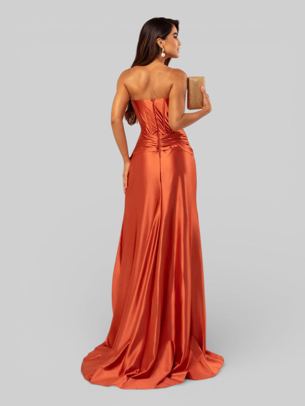 Vestido de Festa Super Luxo Corpete com Fenda Itália - Aurea Dress