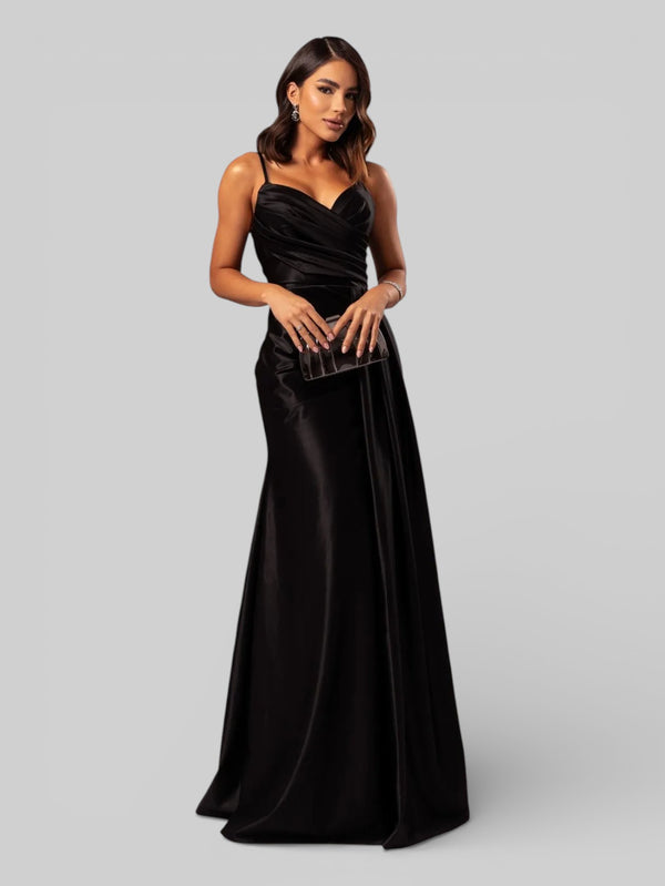 Vestido de Festa Longo Drapeado com Fenda Alpha - Aurea Dress