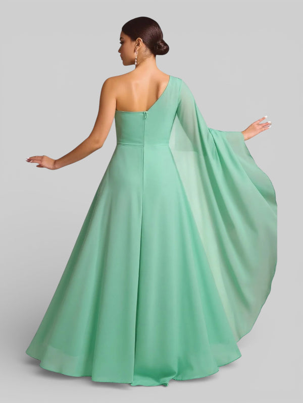 Vestido de Festa Longo Nula Manga Flowers Aurora - Aurea Dress