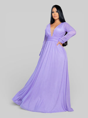 Vestido Longo de Festa Manga Longa Microtule Aurea - Aurea Dress