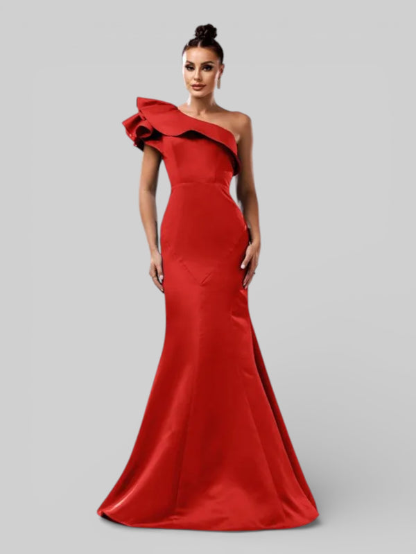 Vestido de Festa Ombro Único com Babados Verdana - Aurea Dress