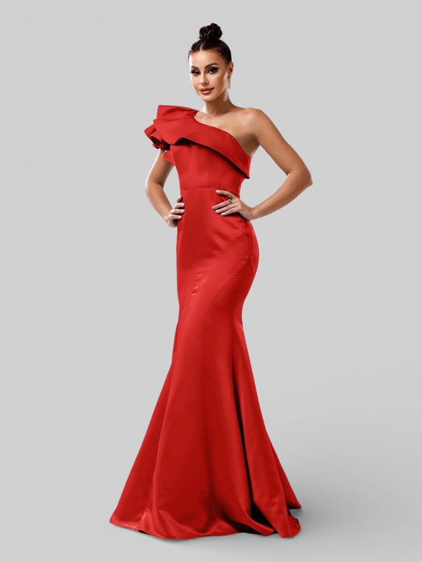 Vestido de Festa Ombro Único com Babados Verdana - Aurea Dress