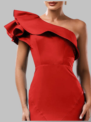 Vestido de Festa Ombro Único com Babados Verdana - Aurea Dress