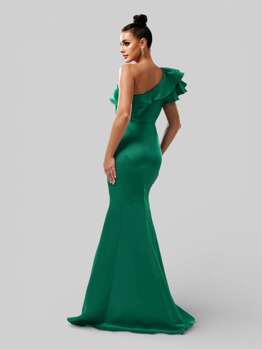 Vestido de Festa Ombro Único com Babados Verdana - Aurea Dress