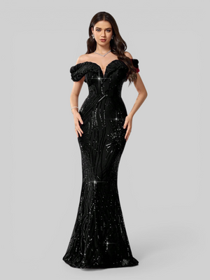 Vestido de Festa Longo Sereia Ombro a Ombro Aurea Dress