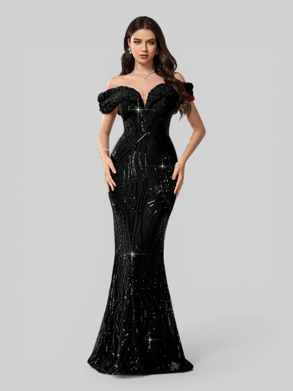 Vestido de Festa Longo Sereia Ombro a Ombro Aurea Dress
