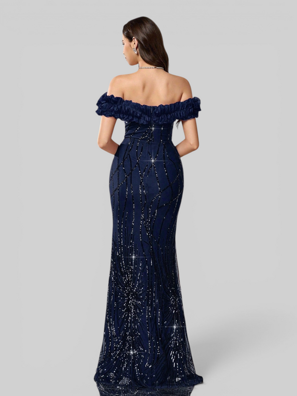 Vestido de Festa Longo Sereia Ombro a Ombro Aurea Dress