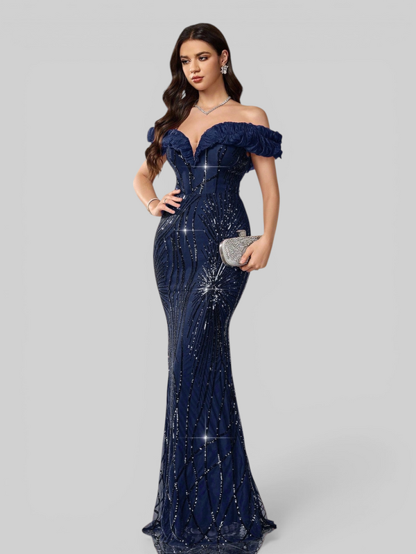 Vestido de Festa Longo Sereia Ombro a Ombro Aurea Dress