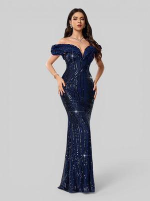Vestido de Festa Longo Sereia Ombro a Ombro Aurea Dress