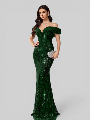 Vestido de Festa Longo Sereia Ombro a Ombro Aurea Dress