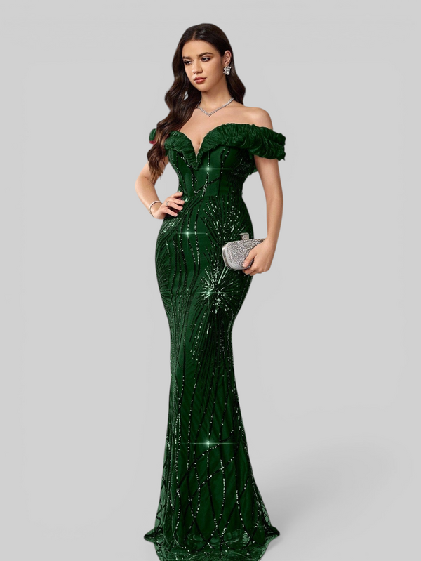 Vestido de Festa Longo Sereia Ombro a Ombro Aurea Dress