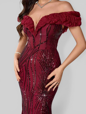 Vestido de Festa Longo Sereia Ombro a Ombro Aurea Dress