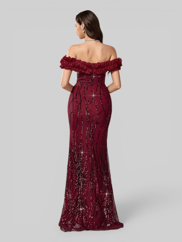 Vestido de Festa Longo Sereia Ombro a Ombro Aurea Dress