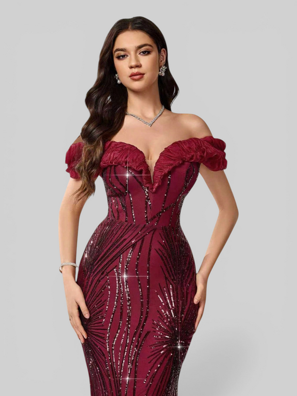 Vestido de Festa Longo Sereia Ombro a Ombro Aurea Dress
