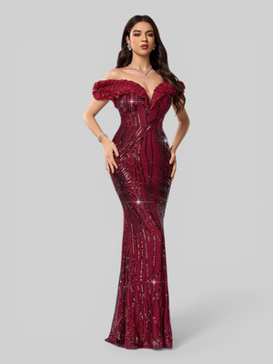 Vestido de Festa Longo Sereia Ombro a Ombro Aurea Dress