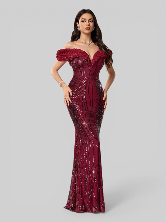 Vestido de Festa Longo Sereia Ombro a Ombro Aurea Dress