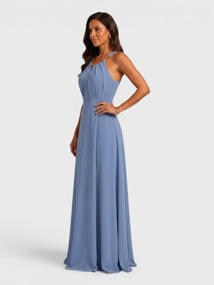 Vestido de Festa Longo Ornamento Aurea