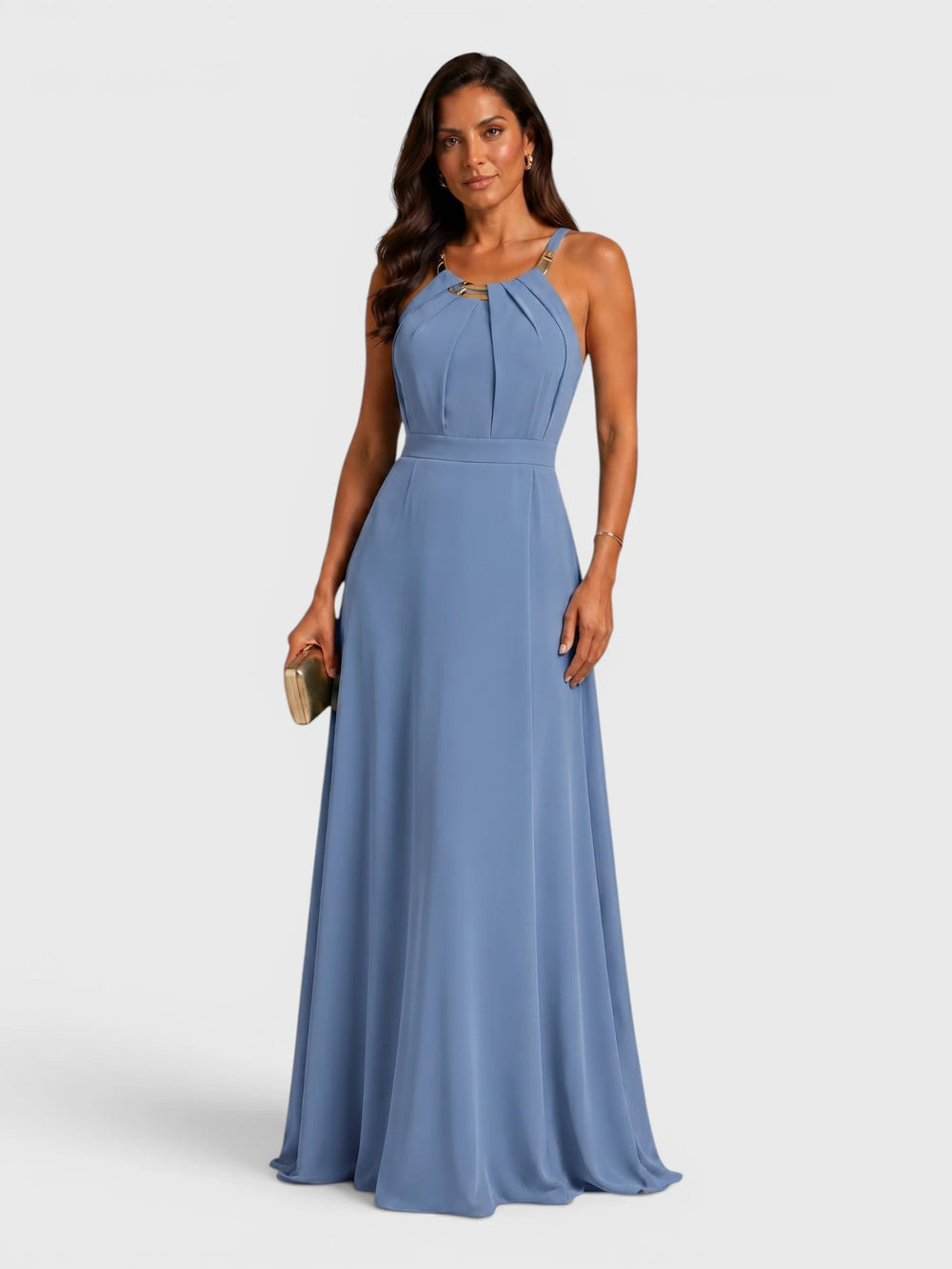 Vestido de Festa Longo Ornamento Aurea