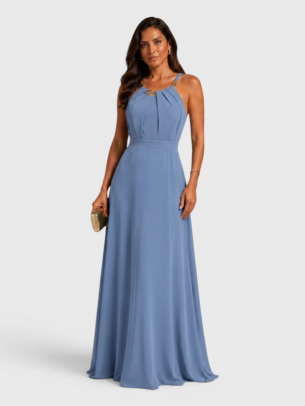 Vestido de Festa Longo Ornamento Aurea