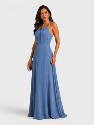 Vestido de Festa Longo Ornamento Aurea