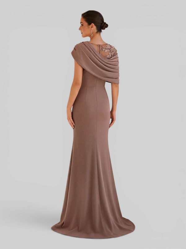 Vestido de Festa Longo com Bordado Pérolas Luxemburgo