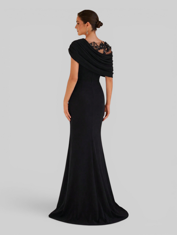 Vestido de Festa Longo com Bordado Pérolas Luxemburgo