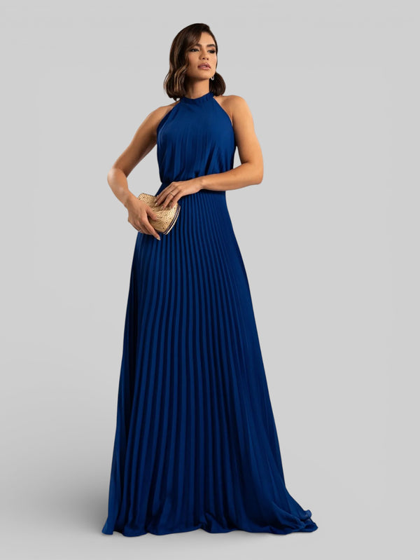 Vestido de Festa Plissado Gola Halter Ruby - Aurea Dress