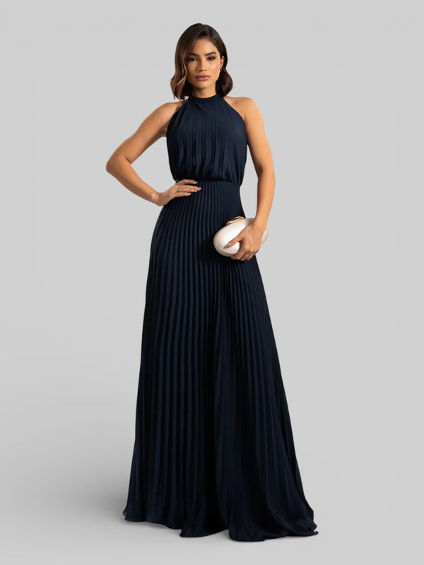 Vestido de Festa Plissado Gola Halter Ruby - Aurea Dress