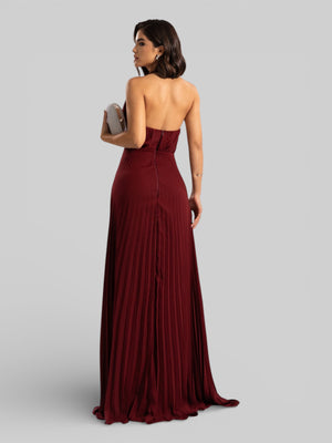 Vestido de Festa Plissado Gola Halter Ruby - Aurea Dress