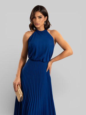 Vestido de Festa Plissado Gola Halter Ruby - Aurea Dress