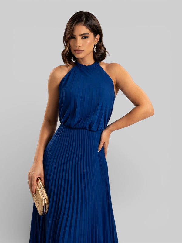 Vestido de Festa Plissado Gola Halter Ruby - Aurea Dress