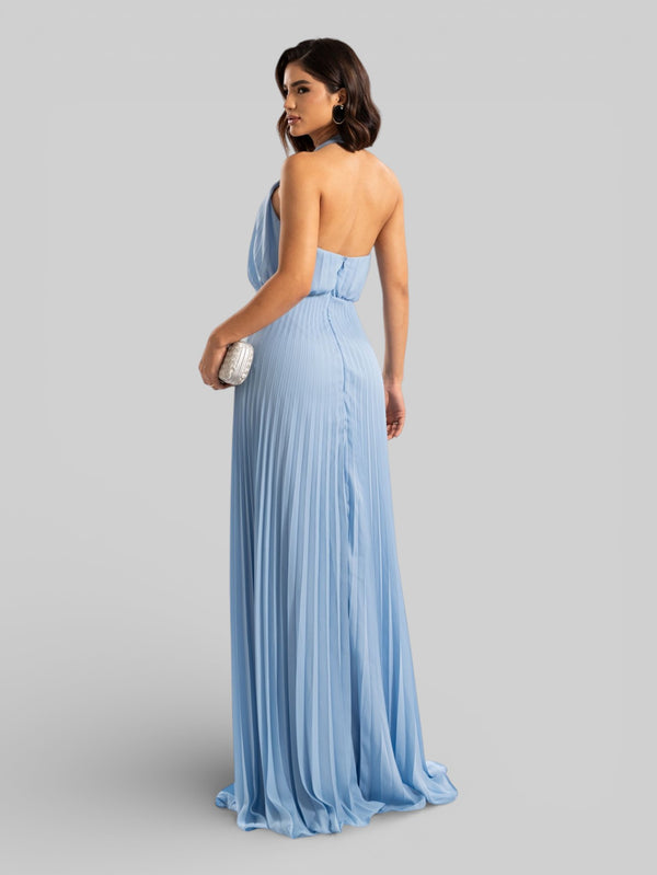 Vestido de Festa Plissado Gola Halter Ruby - Aurea Dress