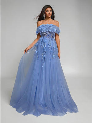 Vestido de Festa Longo com Apliques Olympia