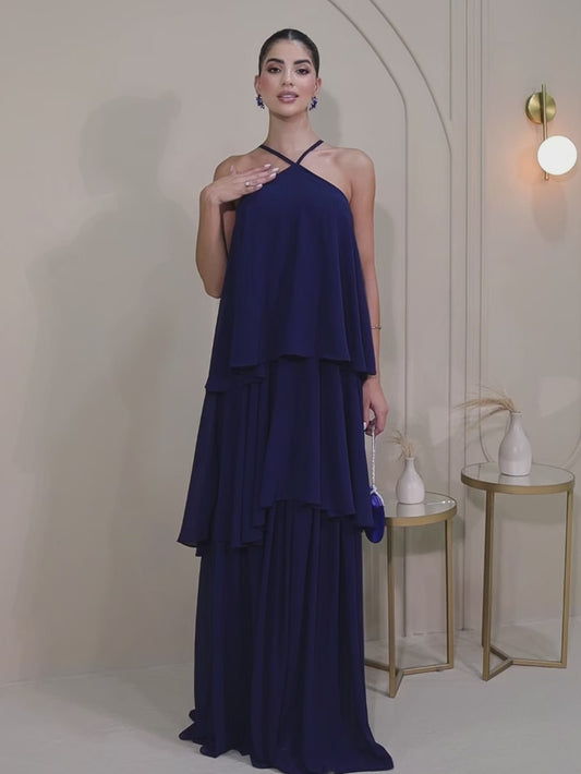 Vestido de Festa Longo em Camadas Loma